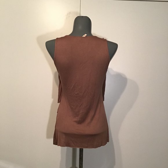 Olivia Moon Tiered Tank Top with Embellished Neckline Size M - Picture 4 of 10